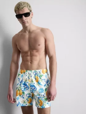 Orange badshorts med struktur