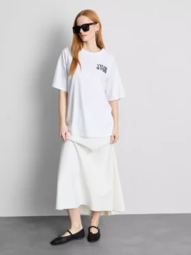 Oversized grafisk boyfriend-T-shirt i bomull
