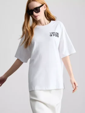 Oversized grafisk boyfriend-T-shirt i bomull