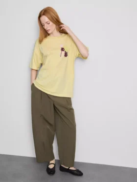 Oversized grafisk boyfriend-T-shirt i bomull