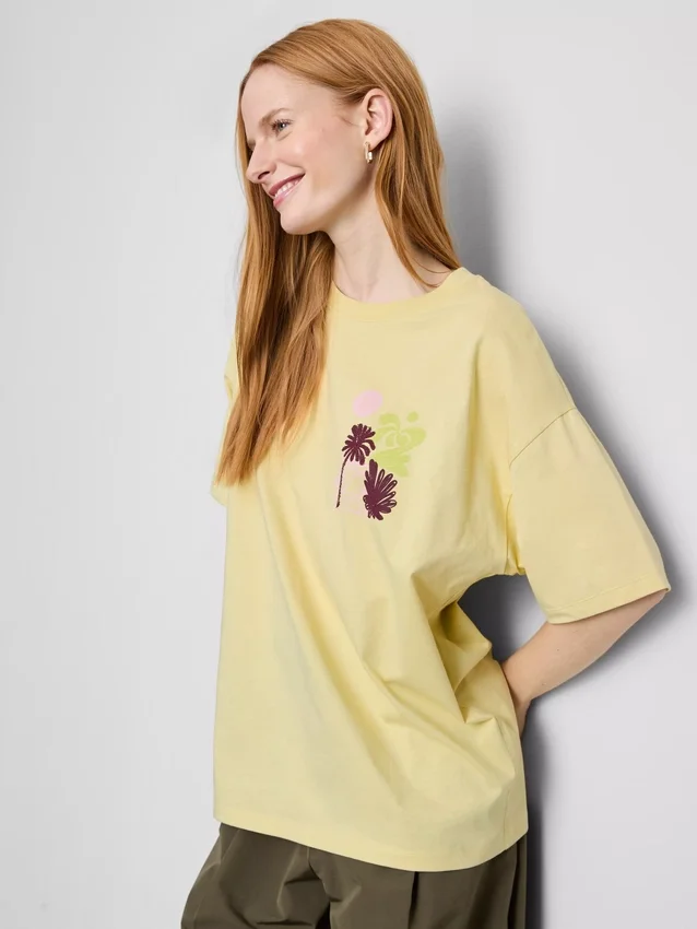 Oversized grafisk boyfriend-T-shirt i bomull