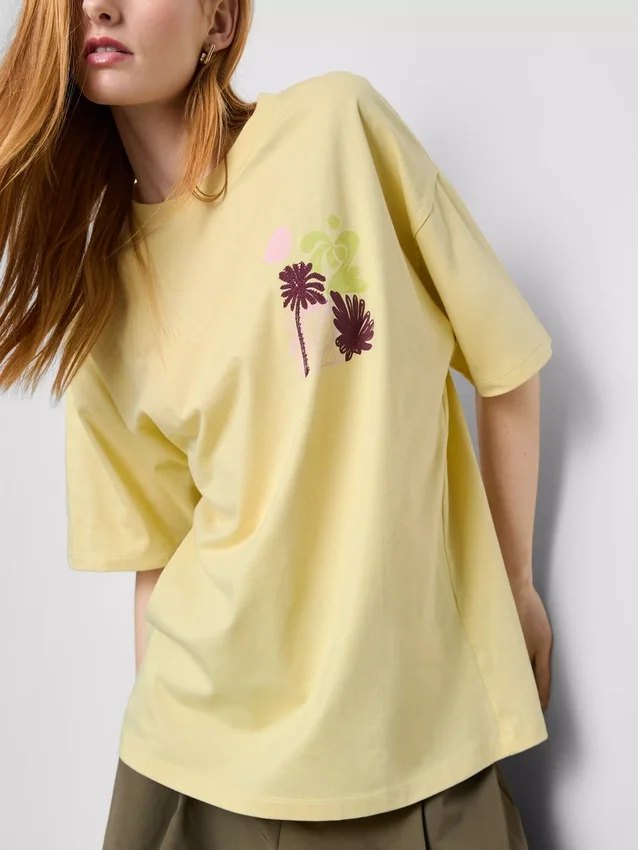 Oversized grafisk boyfriend-T-shirt i bomull