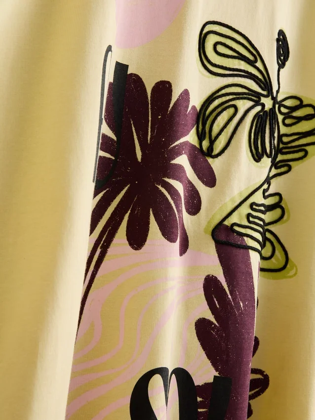 Oversized grafisk boyfriend-T-shirt i bomull