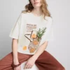 Oversized T-shirt i bomull i gammaldags stil