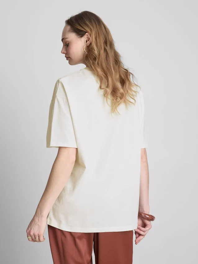 Oversized T-shirt i bomull i gammaldags stil