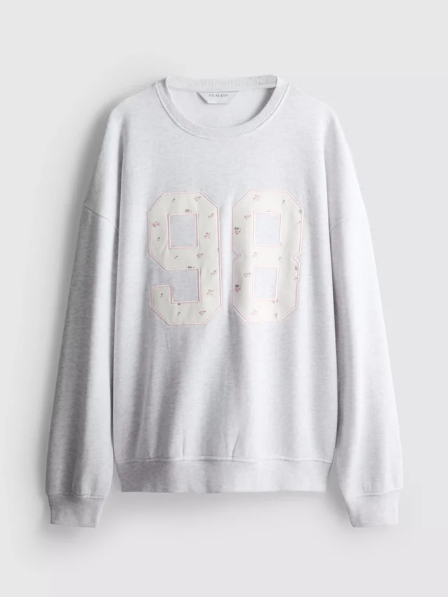 Oversized-tröja i 98 med småblommigt mönster