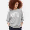 Oversized-tröja med tryck från New York