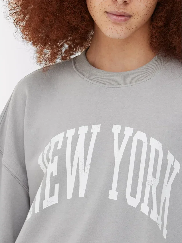 Oversized-tröja med tryck från New York