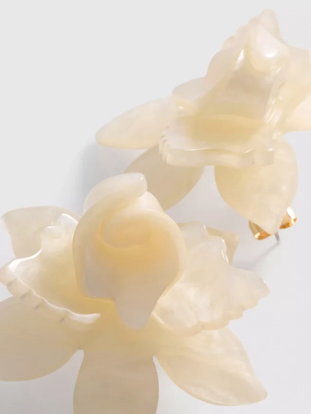 Paula Echevarría 3D-örhängen med blommotiv