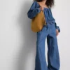 Paula Echevarría – byxor med vida ben i bomullsrik denim