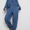 Paula Echevarría haremsbyxor i bomullsrik denim