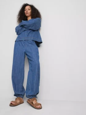 Paula Echevarría haremsbyxor i bomullsrik denim