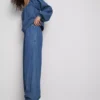 Paula Echevarría haremsbyxor i bomullsrik denim