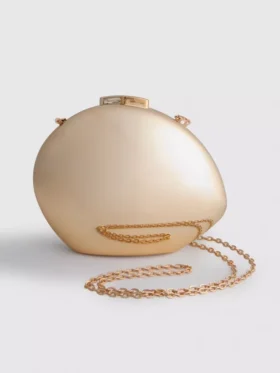 Paula Echevarría metallisk oval crossbody-väska