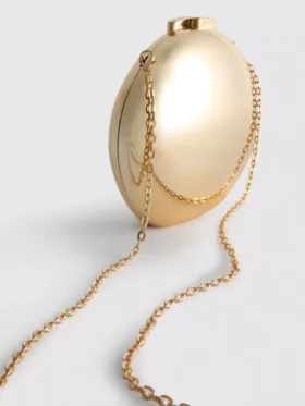 Paula Echevarría metallisk oval crossbody-väska