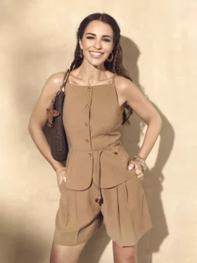 Paula Echevarría väst med peplum-kant