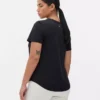 Performance-T-shirt med rundad nederkant