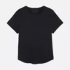 Performance-T-shirt med rundad nederkant