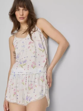 Pyjamas-cami-top med blommönster