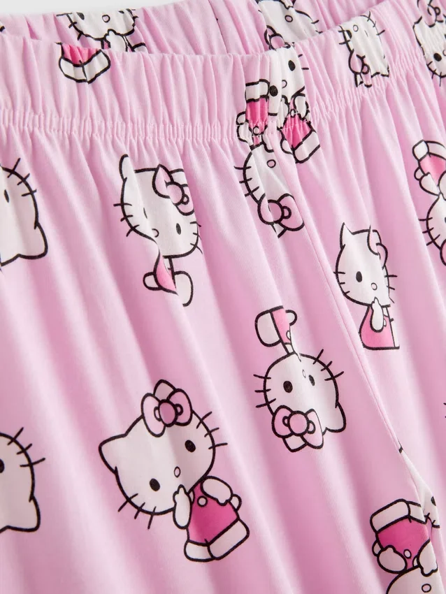 Pyjamasar i bomull med Hello Kitty-motiv