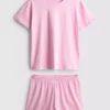 Pyjamasar i bomull med kortärmad T-shirt