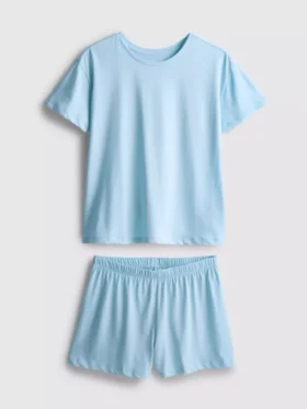 Pyjamasar i bomull med kortärmad T-shirt