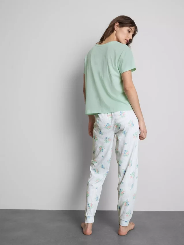 Pyjamasar i bomull med tryck