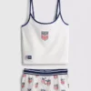 Pyjamasar i bomullsrik bomull från USA med kort topp och shorts