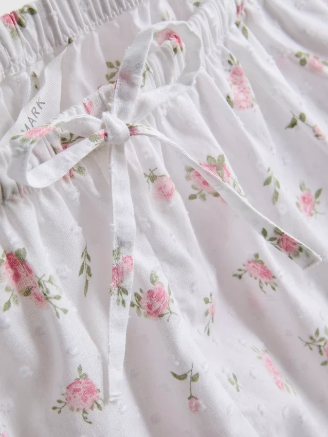 Pyjamasar i dobbybomull med blommönster