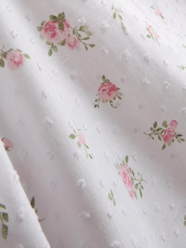 Pyjamasar i dobbybomull med blommönster