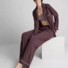 Pyjamasar i jersey med kontrastkant i boyfriend-stil