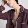 Pyjamasar i jersey med kontrastkant i boyfriend-stil