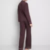 Pyjamasar i jersey med kontrastkant i boyfriend-stil