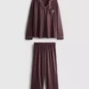 Pyjamasar i jersey med kontrastkant i boyfriend-stil