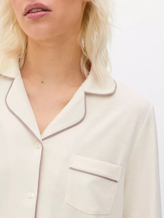 Pyjamasar i jersey med långa ärmar i boyfriend-stil