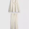 Pyjamasar i satin i boyfriend-stil