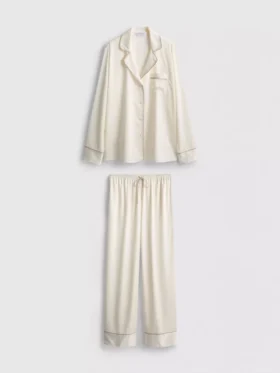 Pyjamasar i satin i boyfriend-stil