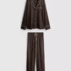 Pyjamasar i satin i boyfriend-stil
