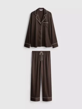 Pyjamasar i satin i boyfriend-stil