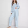 Pyjamasar i twill i boyfriend-stil