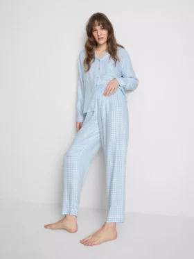 Pyjamasar i twill i boyfriend-stil