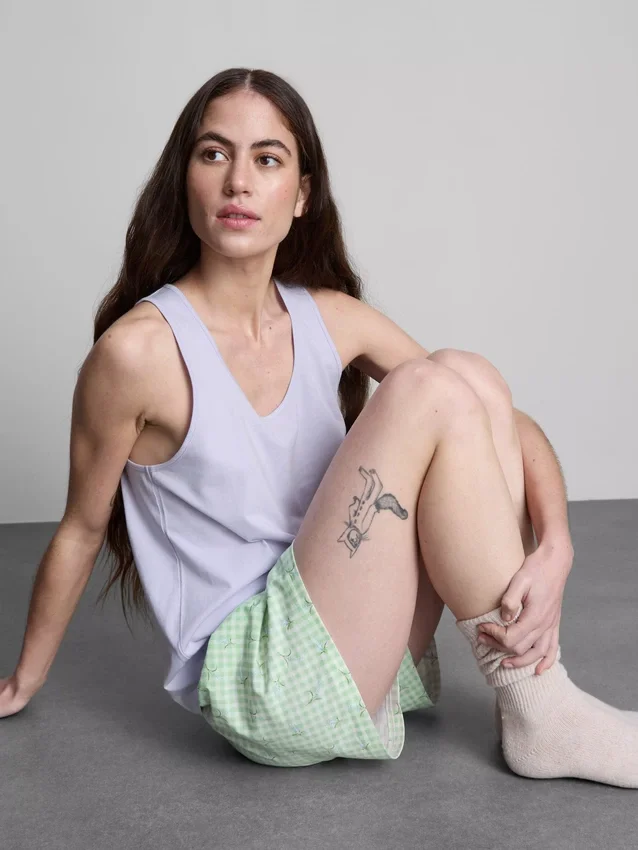 Pyjamasar med bomullstopp och shorts