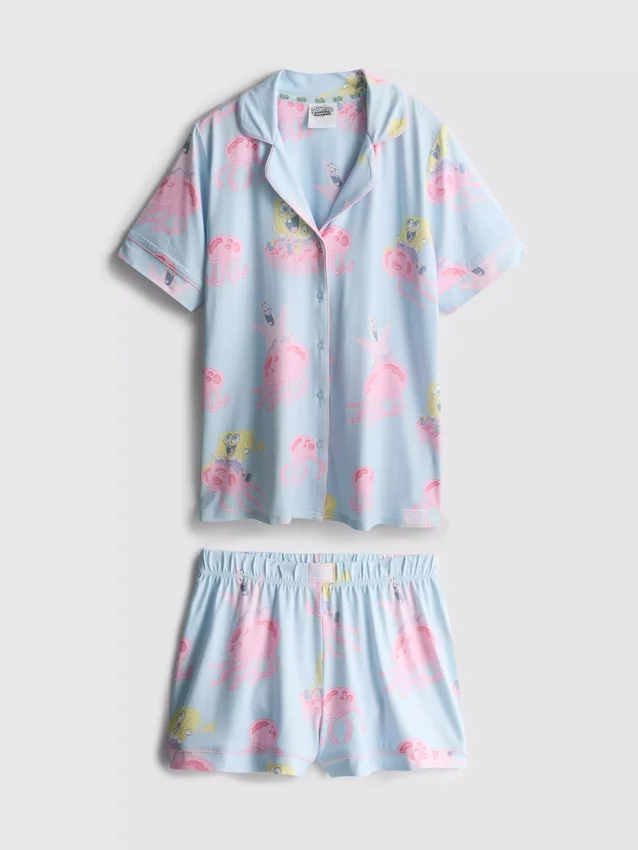 Pyjamasar med grafiskt tryck av SpongeBob SquarePants i boyfriend-stil