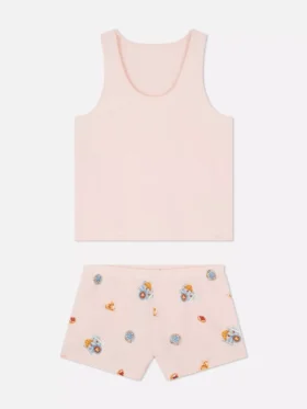 Pyjamasar med kort bomullsväst