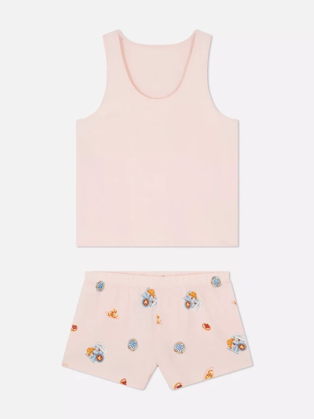 Pyjamasar med kort bomullsväst