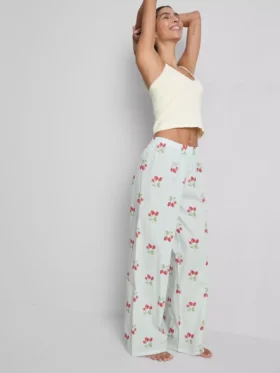 Pyjamasbyxor i bomull med tryck
