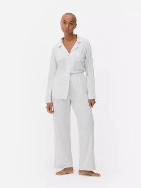 Pyjamaset i jersey i boyfriend-stil
