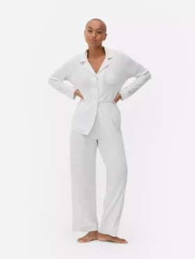 Pyjamaset i jersey i boyfriend-stil