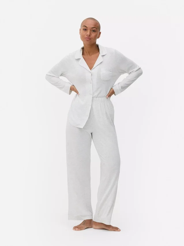 Pyjamaset i jersey i boyfriend-stil