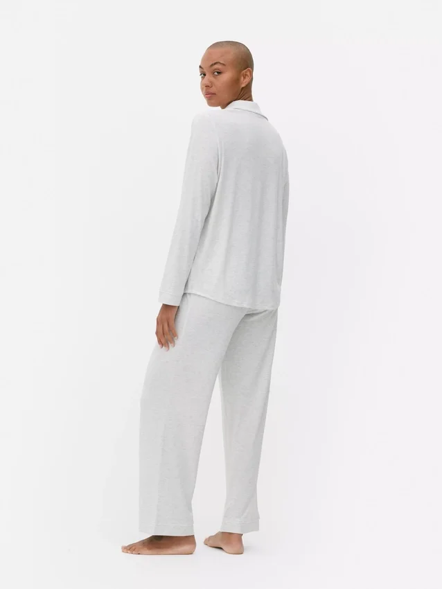 Pyjamaset i jersey i boyfriend-stil